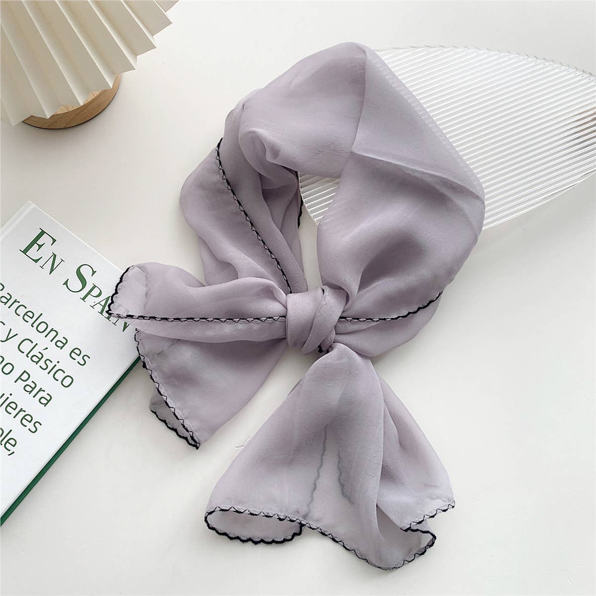 Cwasc2386_Long Solid Color Thin Small Scarf