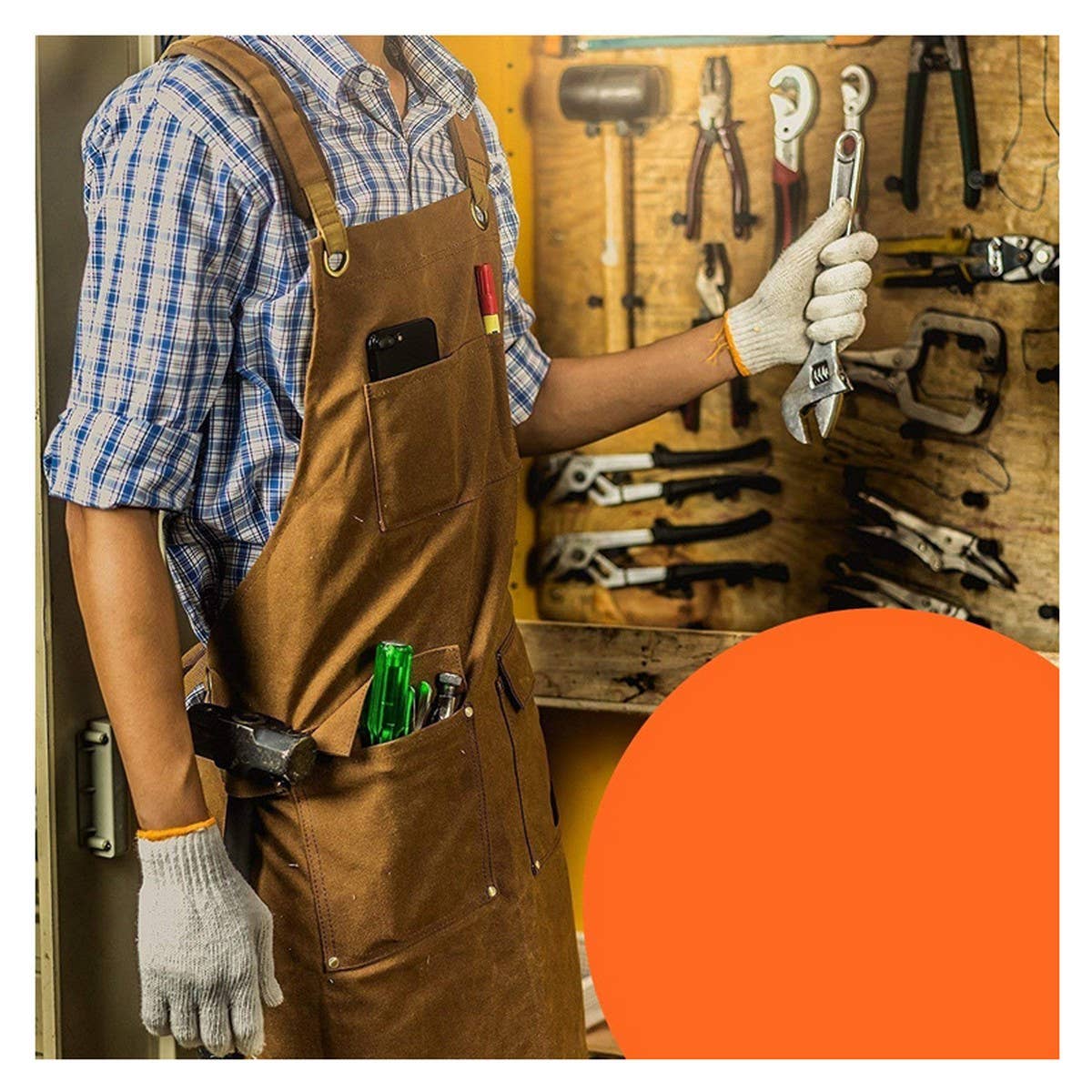 Cwmm1821_Canvas Apron Multi-Functional Outdoor Work Apron