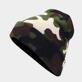 CAMOUFLAGE JACQUARD ROLLED BRIM BEANIE KNITTED HAT_CWAH2078