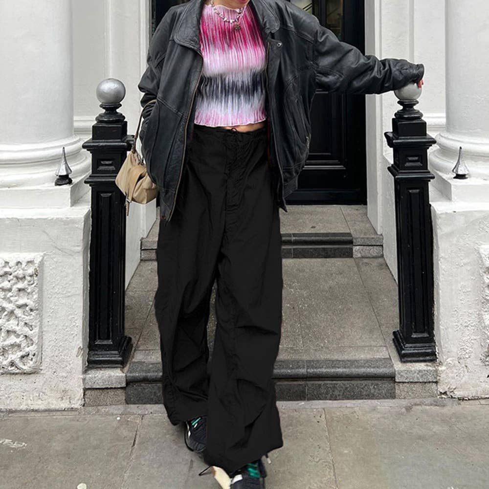 Trendy Low Waist Casual Wide-Leg Cargo Pants