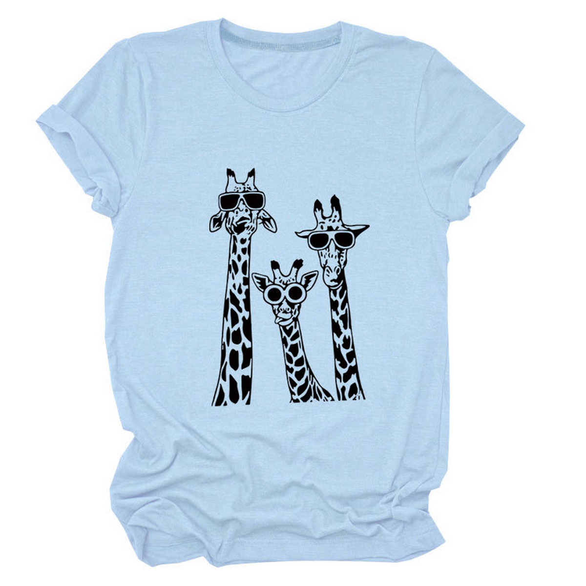Womens Giraffe Print Casual Summer T-Shirt