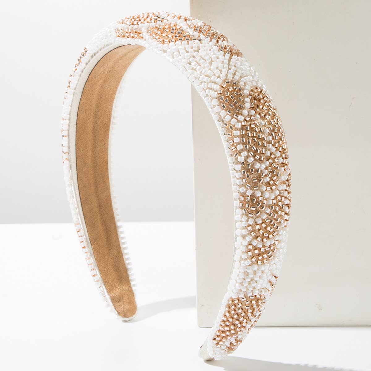 HAND SEWN RICE BEAD FLOWER HEADBAND_CWAHA1977