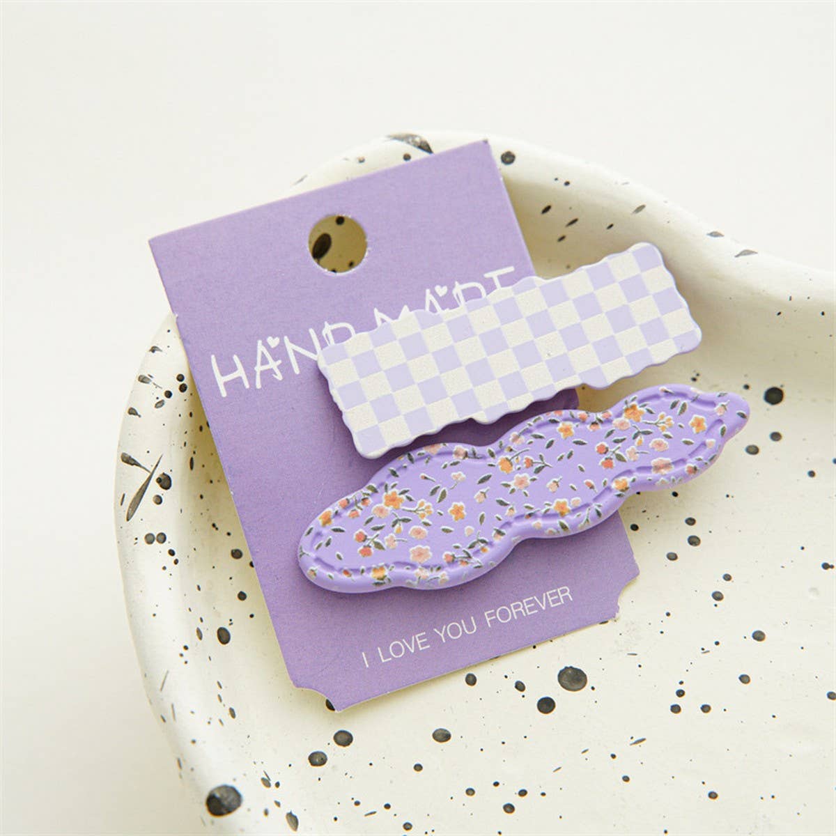 NEW WAVY PLAID HAIR CLIP SET OF 2_CWAHA1029