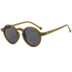 ROUND FRAME TINTED LENS FASHION GLASSES UNISEX_CWASG0286