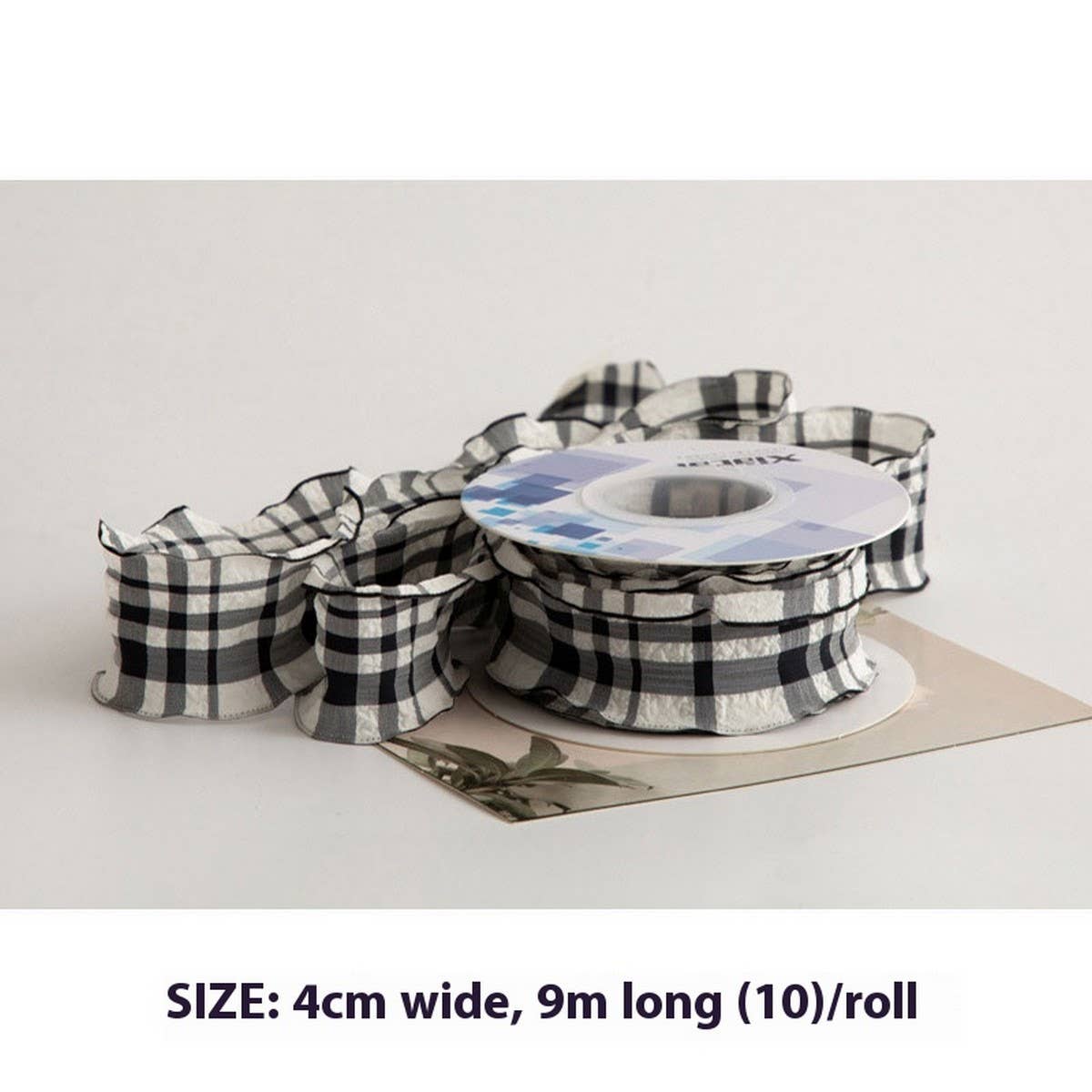 COLORFUL PUFF PLAID RIBBON FISHTAIL YARN RIBBON_CWMM5777