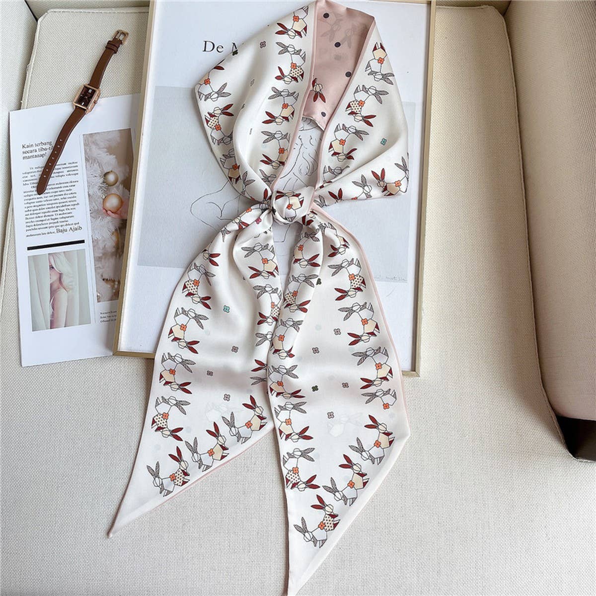 Ribbon Hair Accessories Animal Print Head Scarf_Cwasc1516