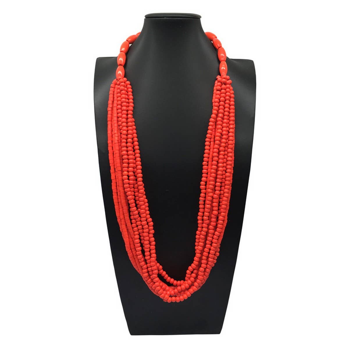 ETHNIC STYLE MULTI LAYERED WOODEN BEAD NECKLACE_CWMM4725