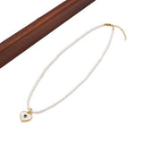 HEART PENDANT FRENCH VINTAGE PEARL NECKLACE_CWAJE1682