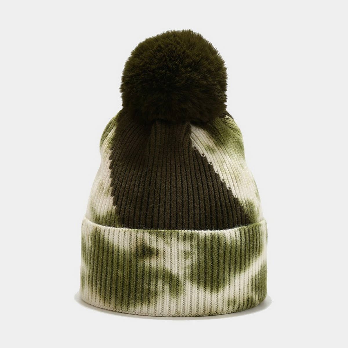 NEW TIE DYE POM POM KNITTED HAT_CWAH1619
