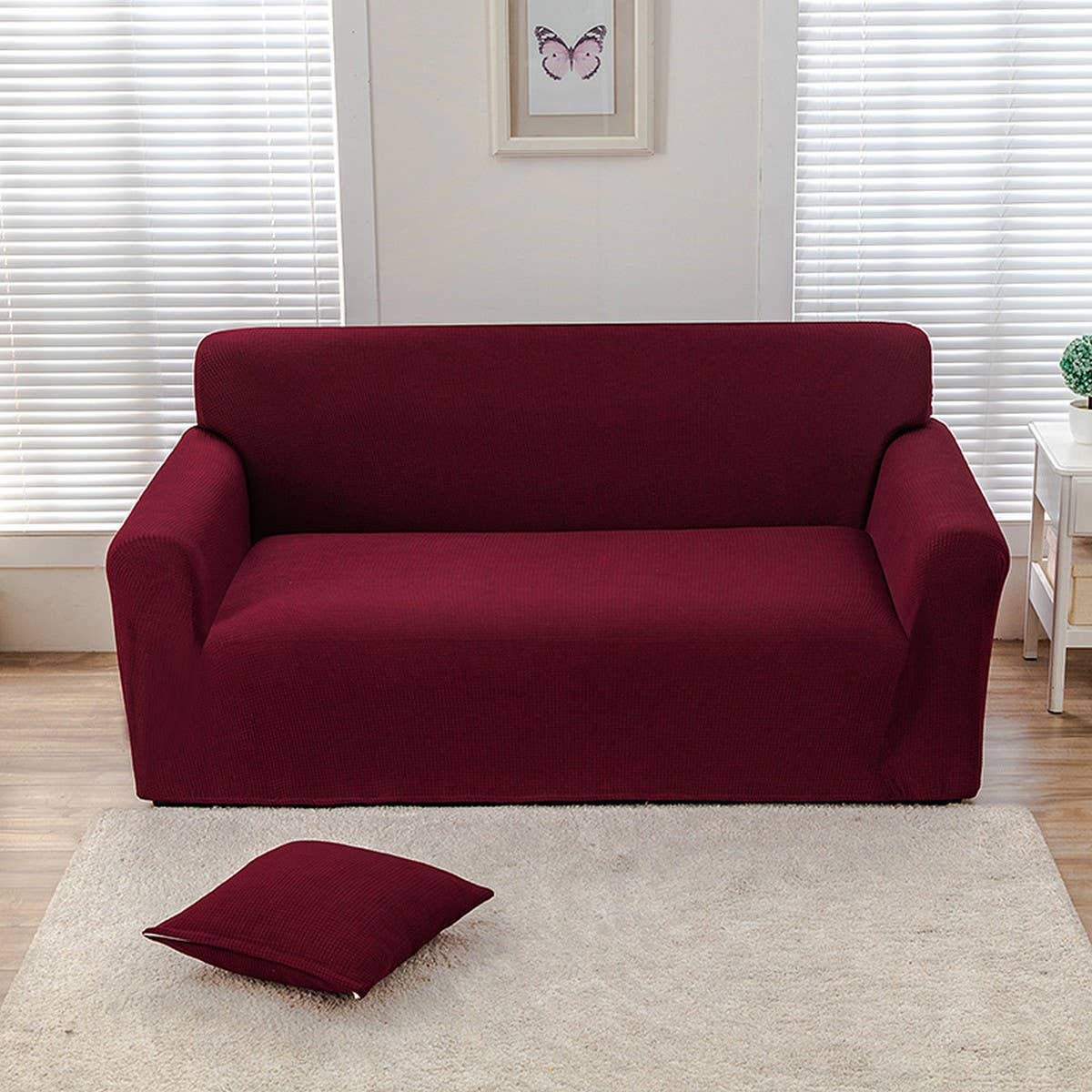 Waterproof Waffle Plush Sofa Cover, Full Wrap_Cwmm8307