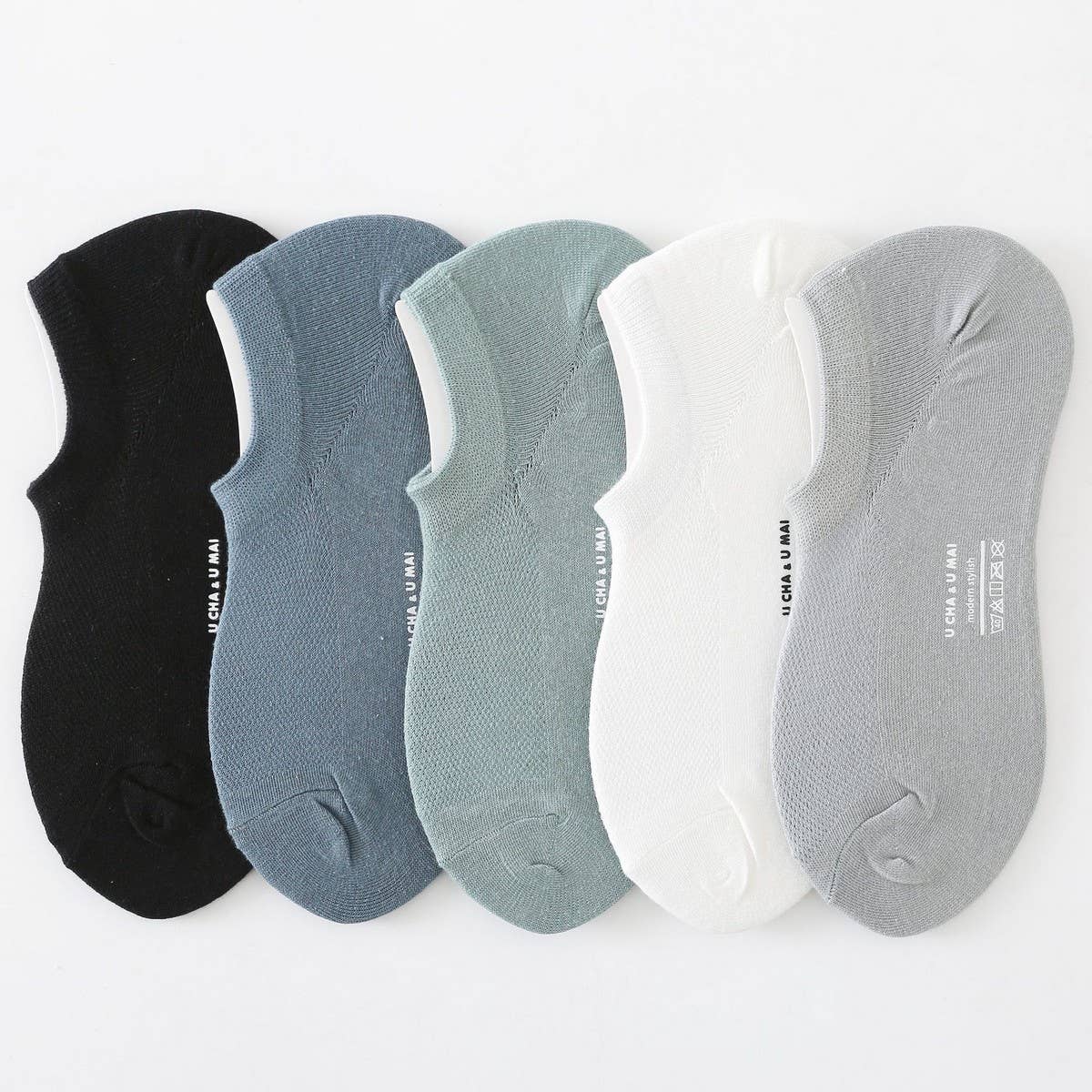 MENS SOLID COLOR COTTON MESH INVISIBLE SOCKS_CWMS2029