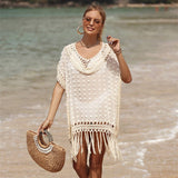 SUMMER PATCHWORK FRINGE BEACH SWIMSUIT COVER UP_CWMW0659