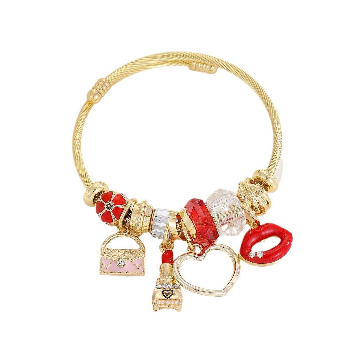 DIY RHINESTONE CHARM BFF BRACELET IN STEEL_CWMM8622