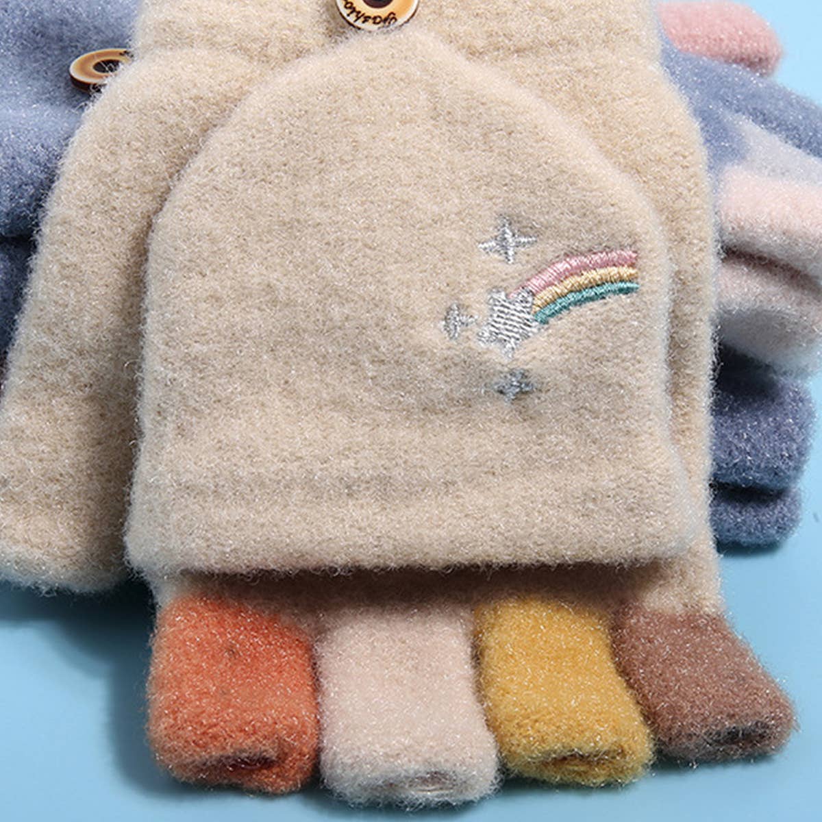 Cartoon Stamped Plush Knitted Gloves_Cwag0128