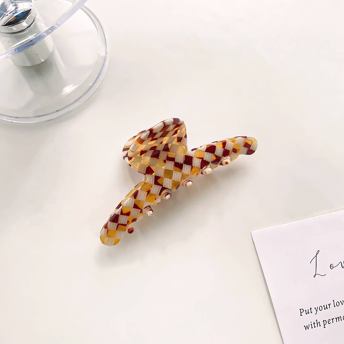 Simple Retro Style Hollow Plaid Hair Claw Clip_Cwaha0736