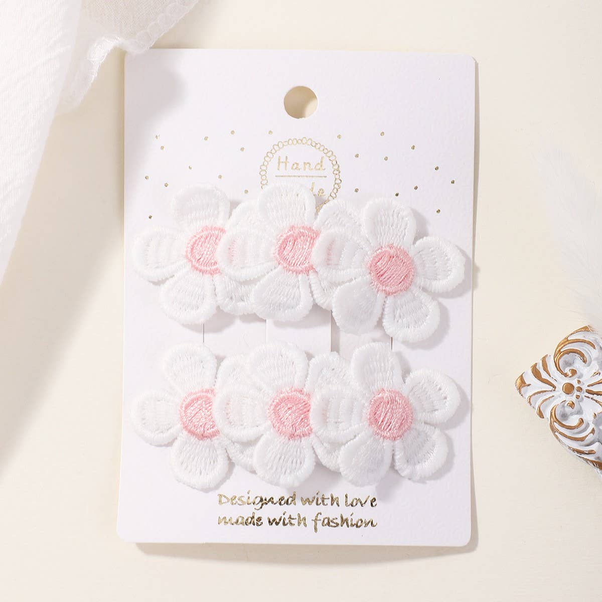 BABY FABRIC BOW BB CLIP SET GENTLE ON HAIR_CWAHA6713