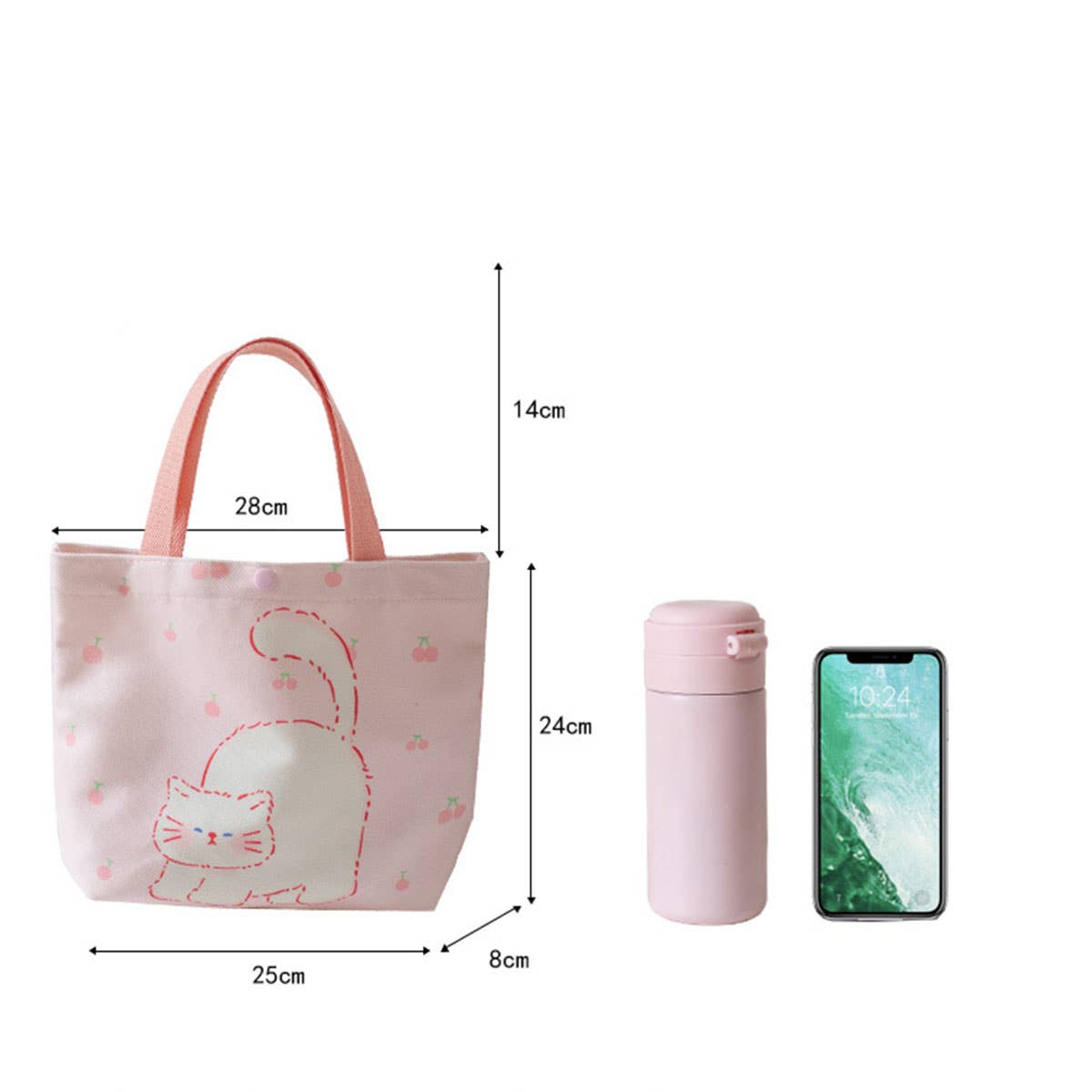 CUTE PRINTED LUNCH TOTE BAG FOR GIRLS WOMEN_CWAB5663