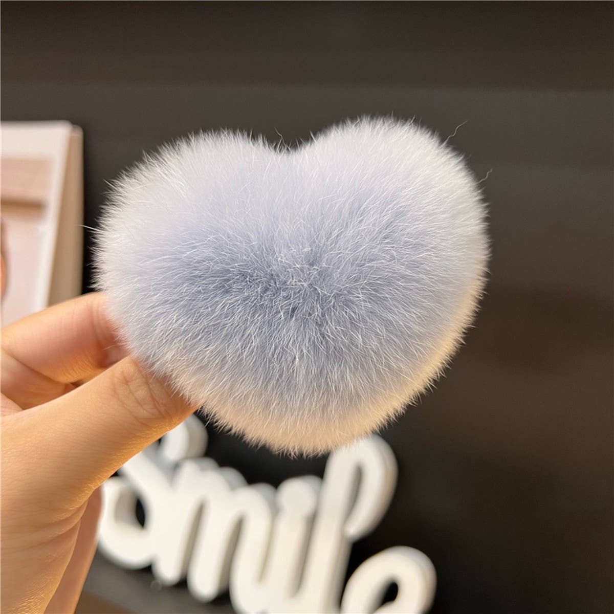 CUTE REX RABBIT HEART HAIR CLIP FLUFFY BB PIN_CWAHA3309