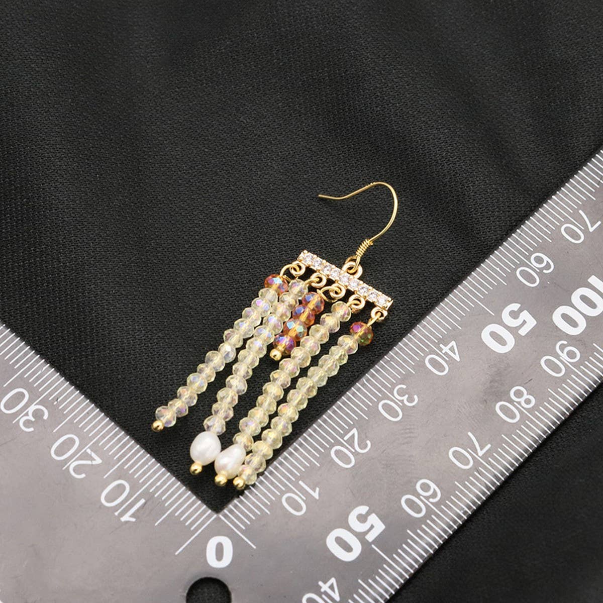 RETRO HIGH END NATURAL PEARL TASSEL EARRINGS_CWAJE3808