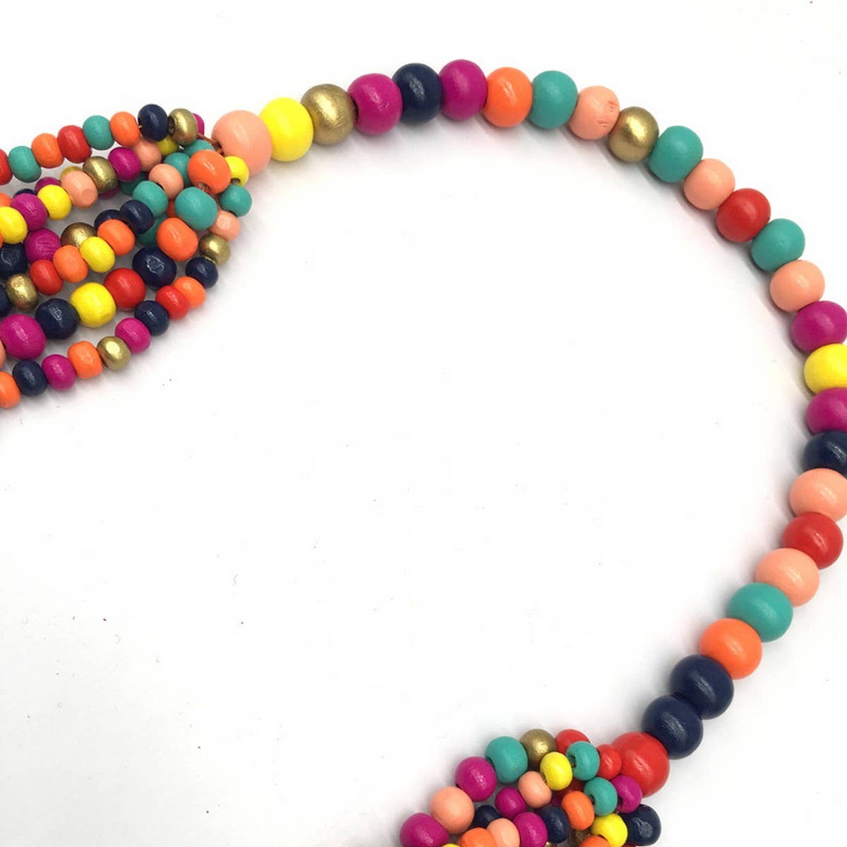 Wooden Beads Multi-Layered Colorful Necklace_Cwmm4980