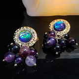 GRAPE SHAPE 925 SILVER NEEDLE STUD EARRINGS_CWAJE1117