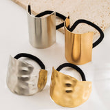 MINIMALIST KOREAN METAL HAIR TIE TEXTURED SHINE_CWAHA6248