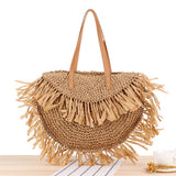 SEMICIRCLE TASSEL ONE SHOULDER BEACH STRAW BAG_CWAB2021