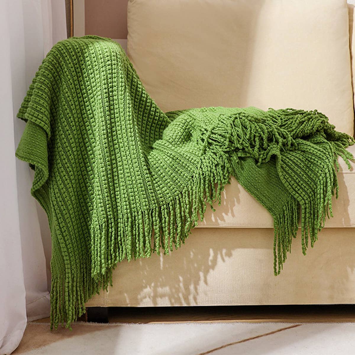 KNITTED SOFT WARM SOFA BLANKET BED END BLANKET_CWMM0200