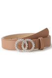 BEADS DETAIL DOUBLE O RING TRENDY LEATHER BELT_CWABE024