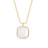 Pearl Zircon Titanium Steel Necklace
