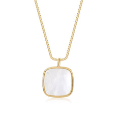 Pearl Zircon Titanium Steel Necklace