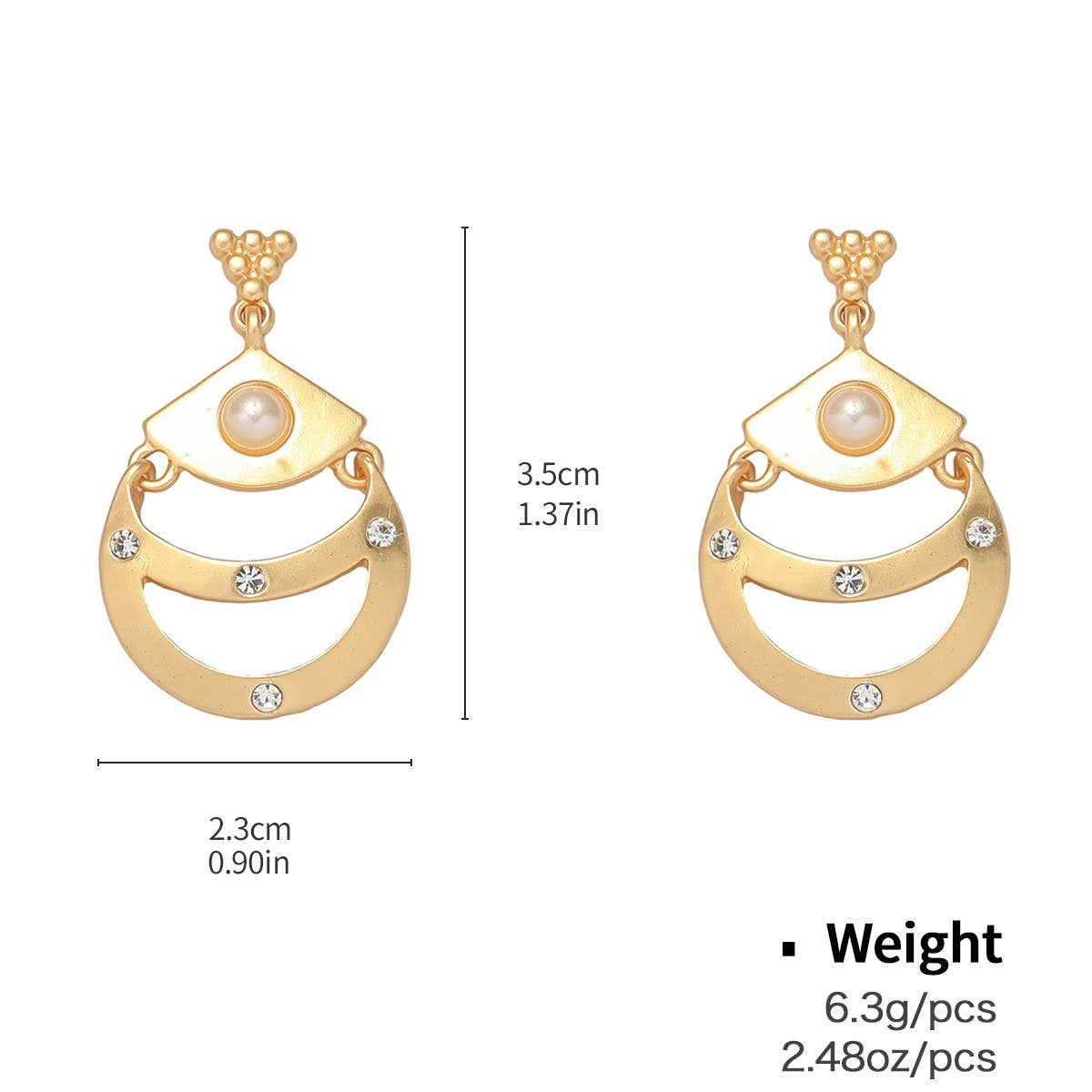 AUTUMN MATT GOLD MOON NECKLACE EARRING SET_CWAJE2915