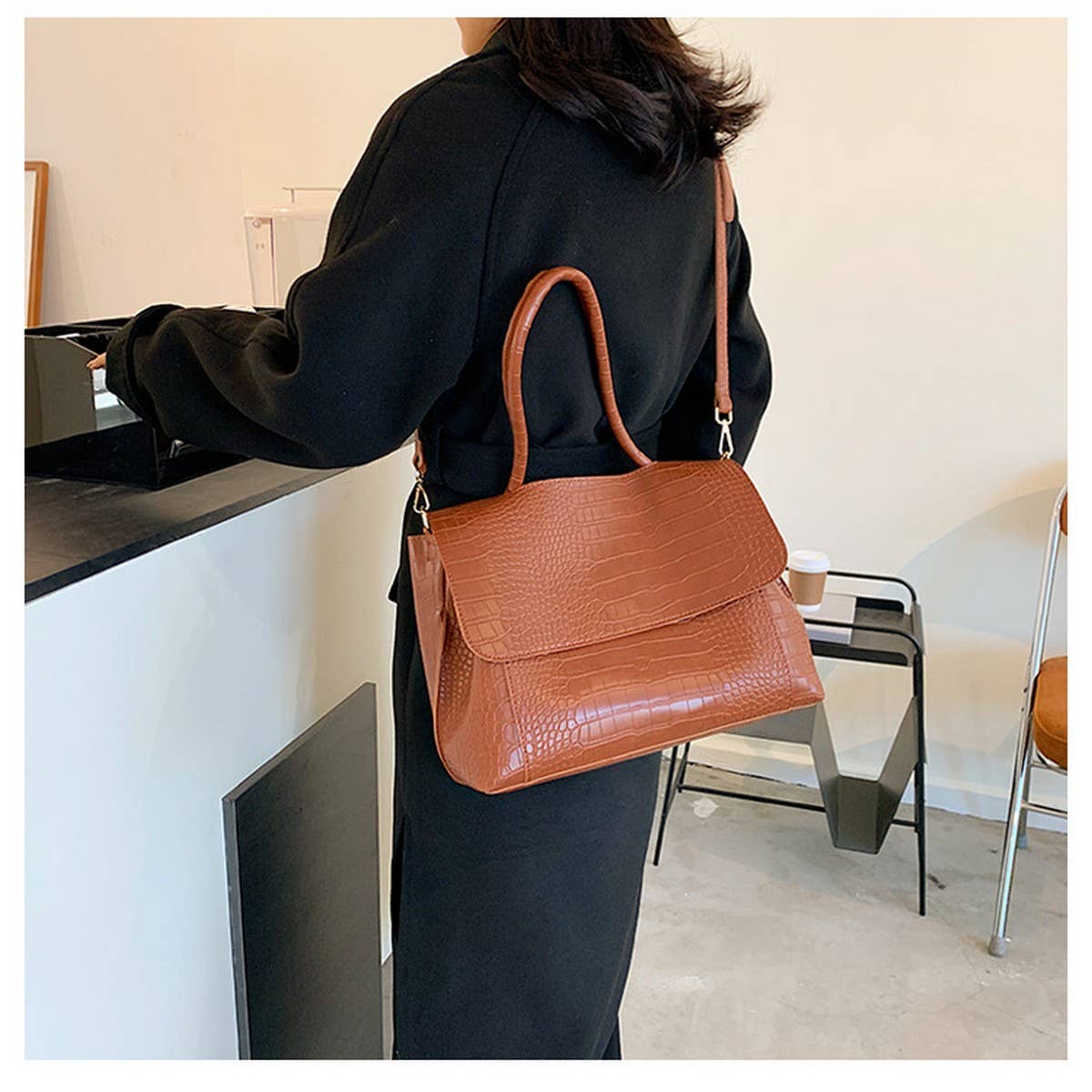 Women Leather Tote Bag Shoulder Bag_Cwab1385