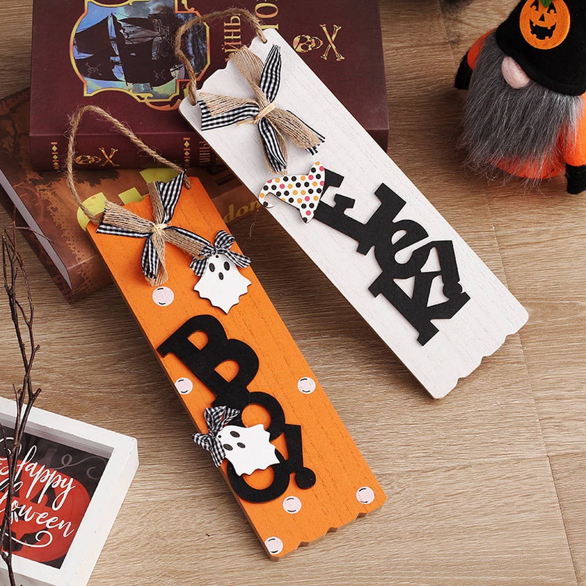 INS STYLE CUTE GHOST WOODEN HANGING DECOR_CWAJE05362