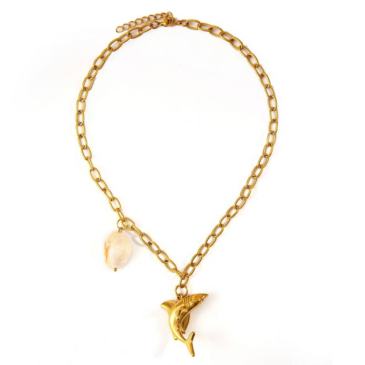 ORIGINAL STEEL OCEAN NECKLACE WITH FISH DOLPHIN_CWMM8831