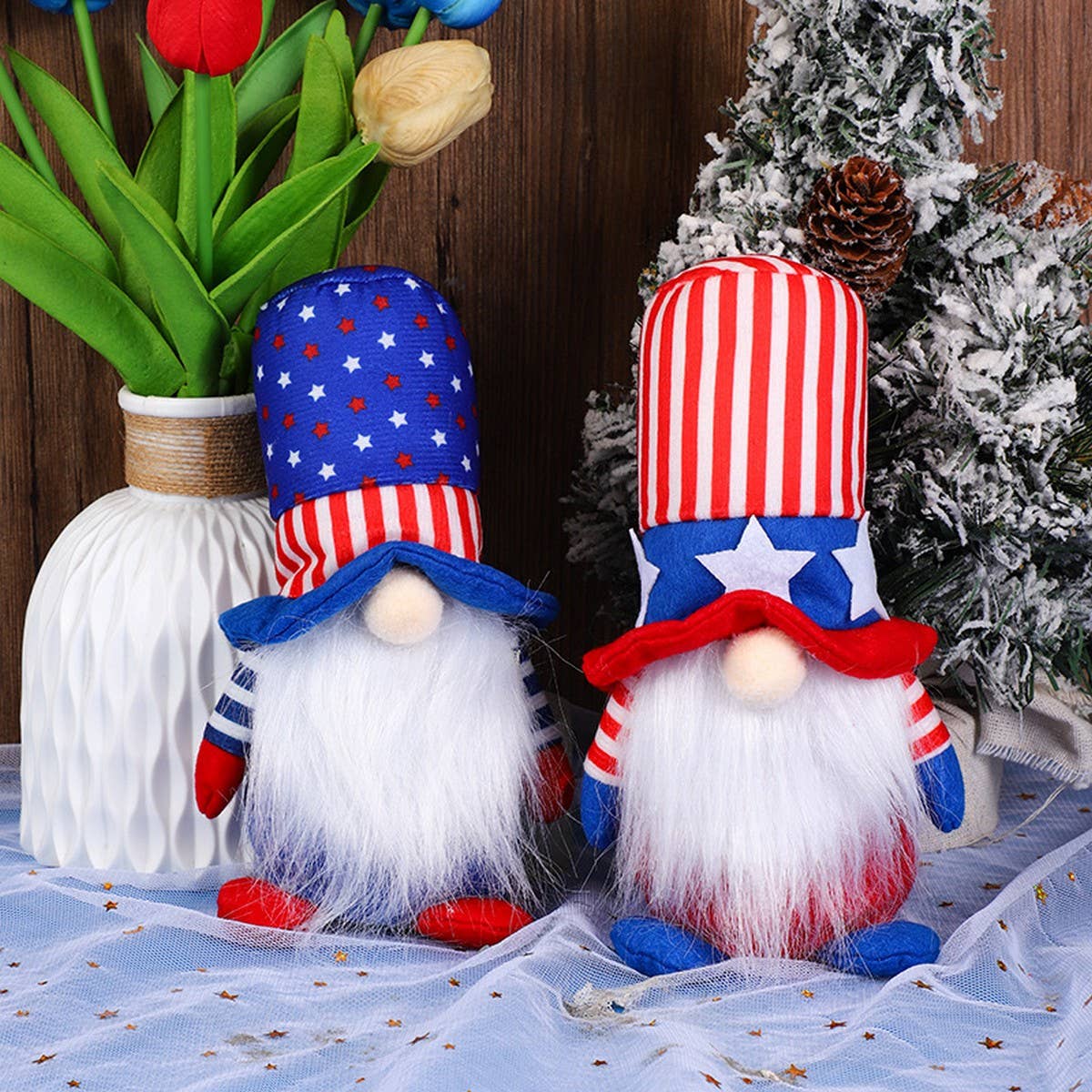 AMERICAN FLAG INDEPENDENCE DAY DOLL FIGURINE_CWMM2914