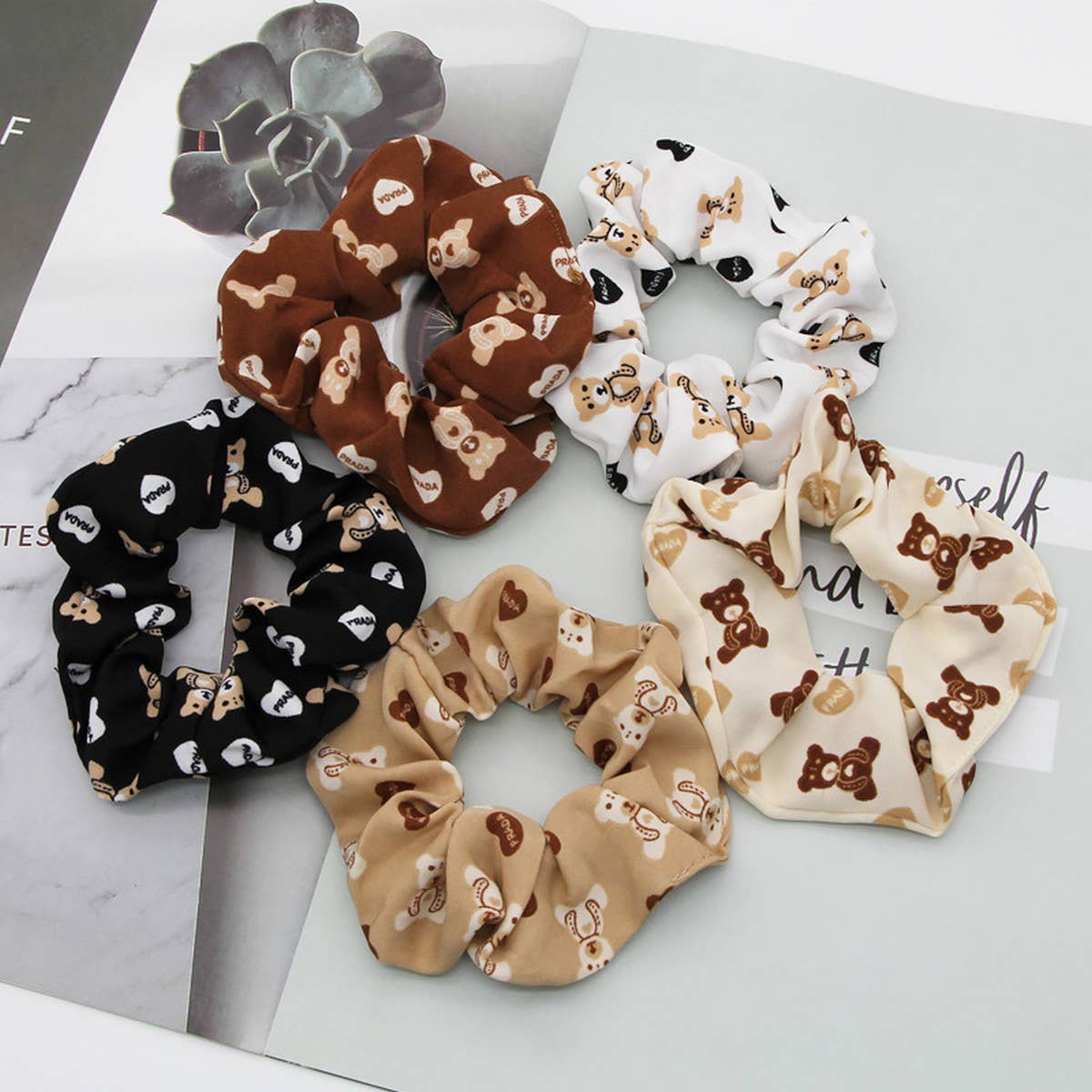 5PCS MIX PATTERN SCRUNCHIE_CWAHA0189