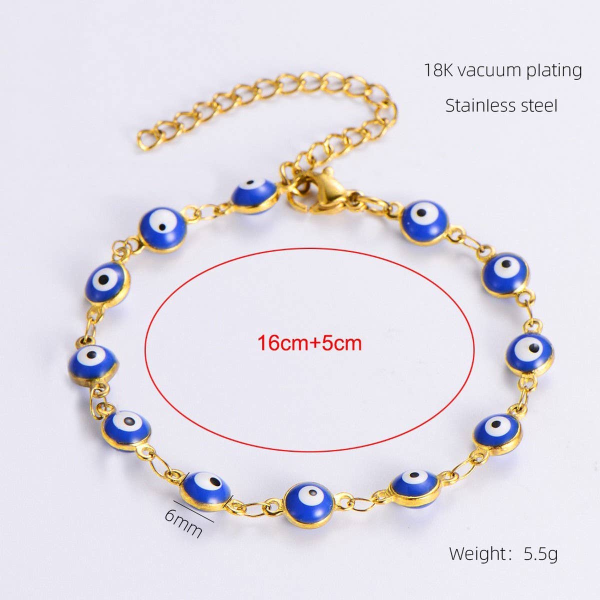 Cwaje1958_Fashion Titanium Steel Round Eye Bracelet