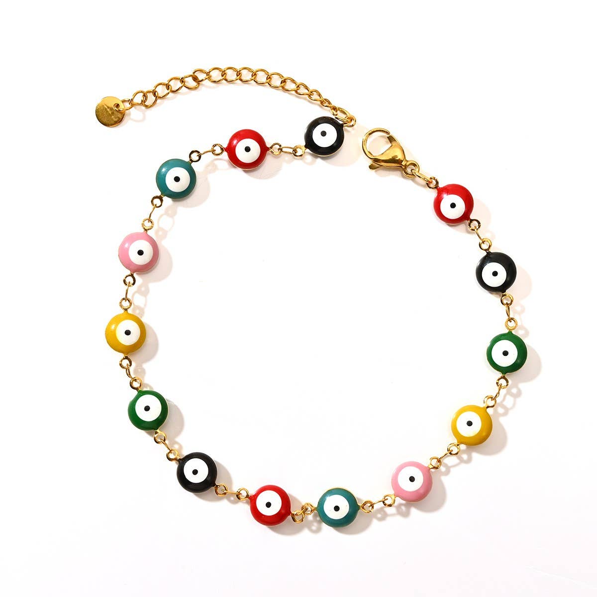CLASSIC 18K STAINLESS STEEL EVIL EYE BRACELET_CWAJE4597