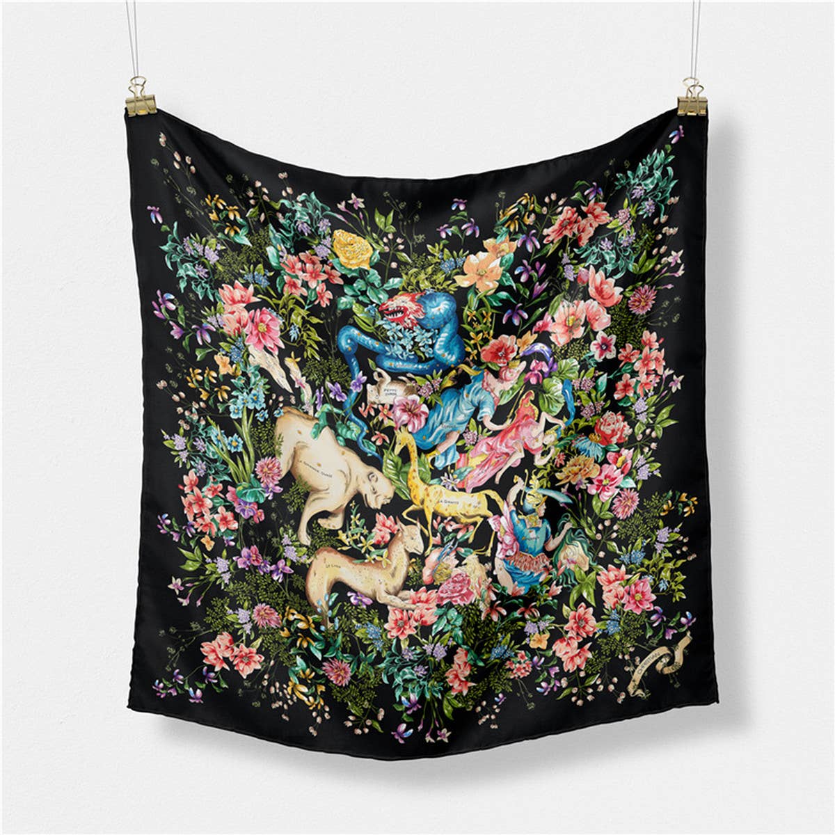 ELEGANT FLORAL TWILL SATIN SCARF FOR SHAWL WRAP_CWASC0660