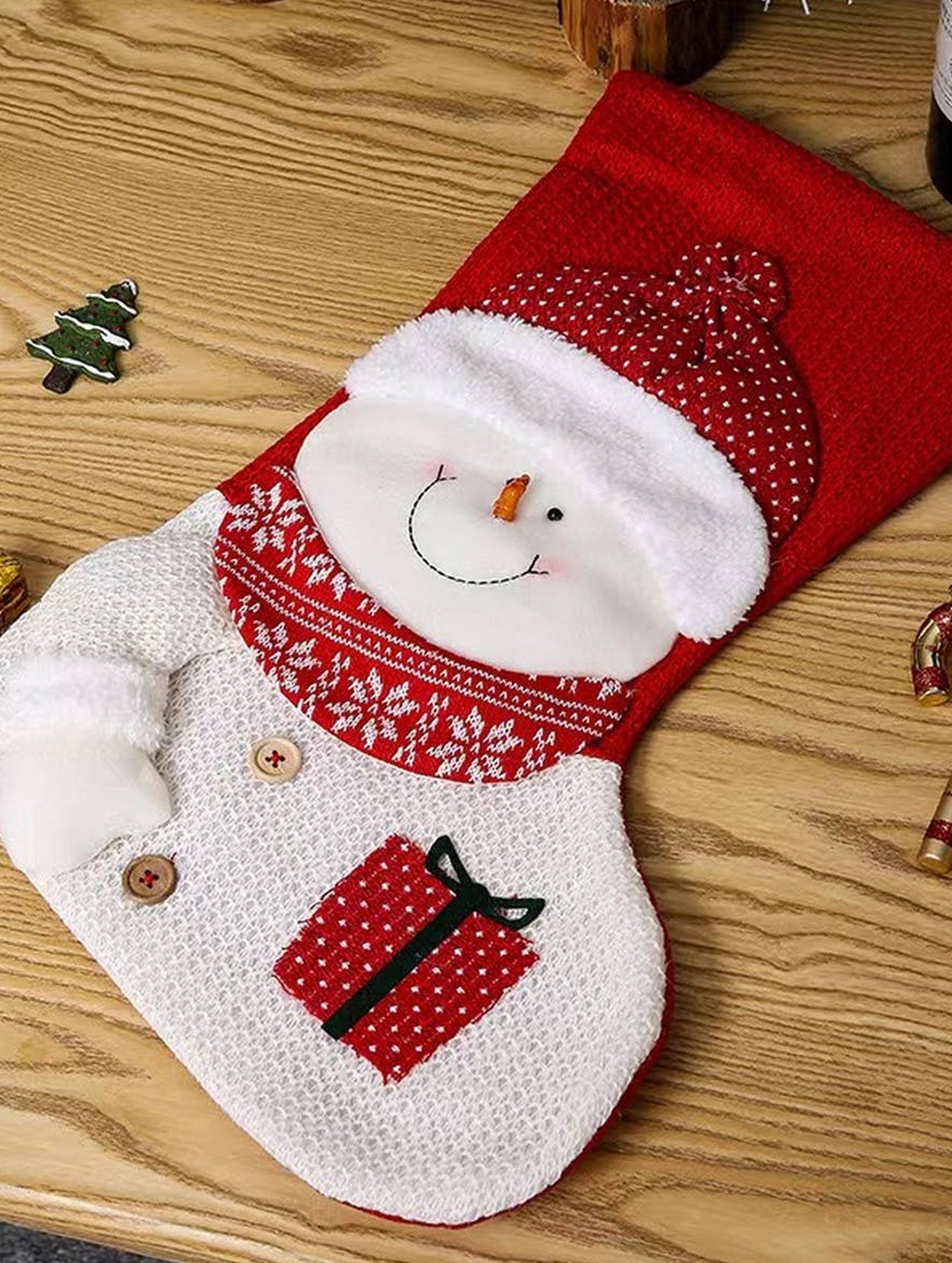 SEQUINED 3D SANTA CLAUS CHRISTMAS STOCKINGS_CWMS1424