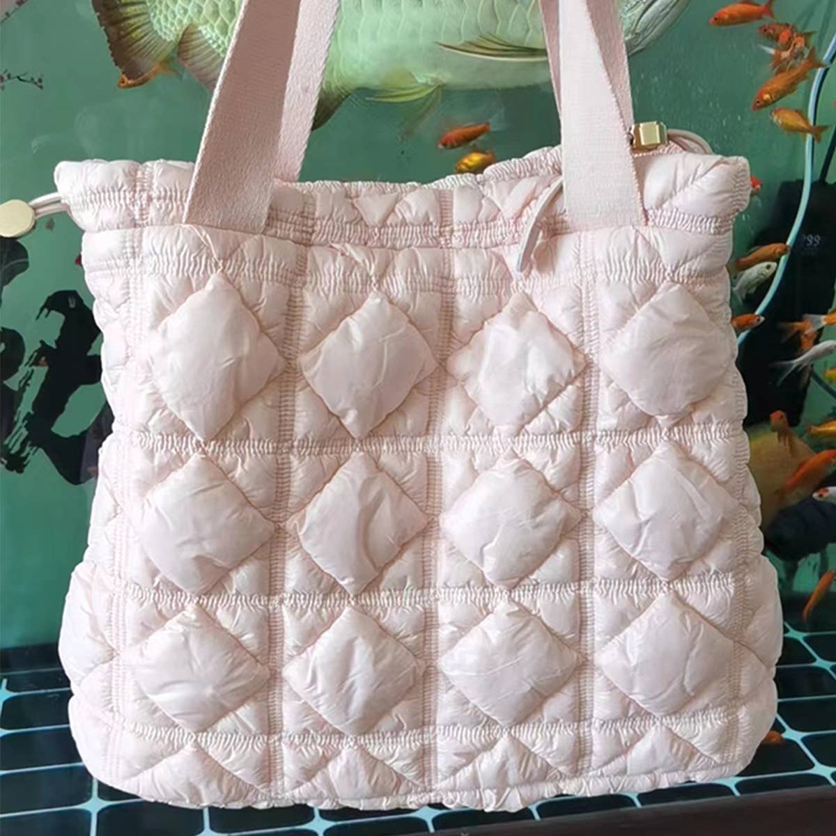 Women Large Capacity Drawstring Tote Bag_Cwab1751