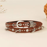 PUNK SILVER RING SKINNY BELT FOR DRESSES JEANS_CWABE1227