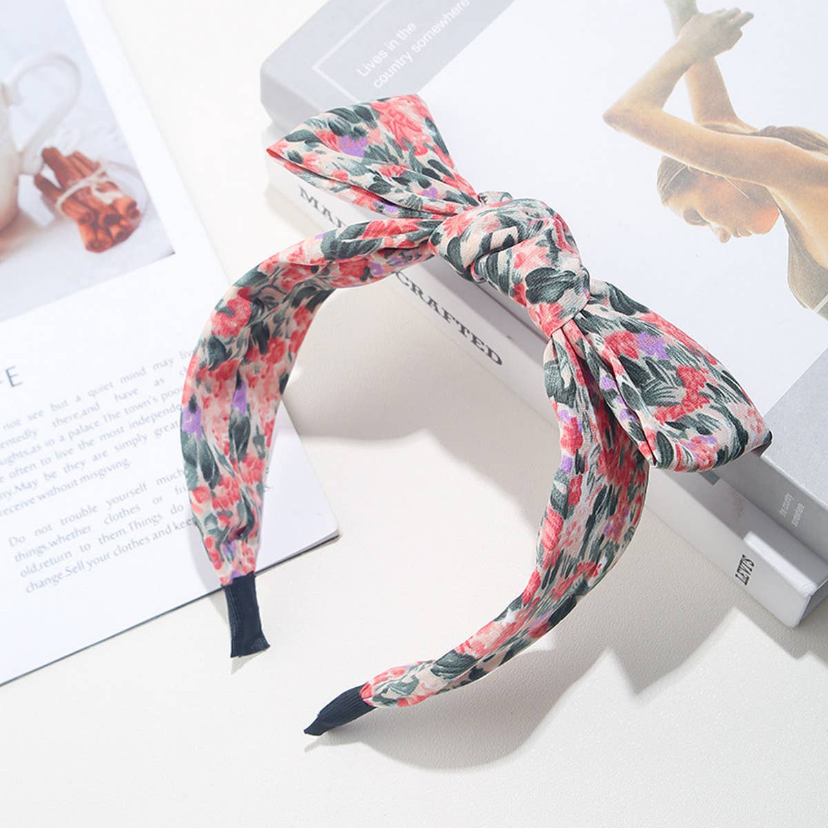 2024 RETRO PRINTED SIMPLE BOW HEADBAND_CWAHA1702