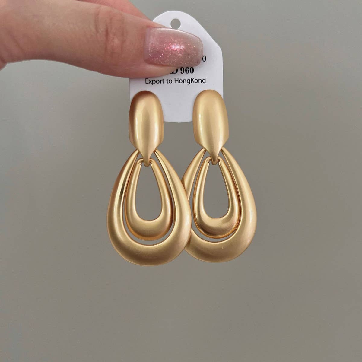 DOUBLE RING WATER DROP EARRINGS_CWAJE1310