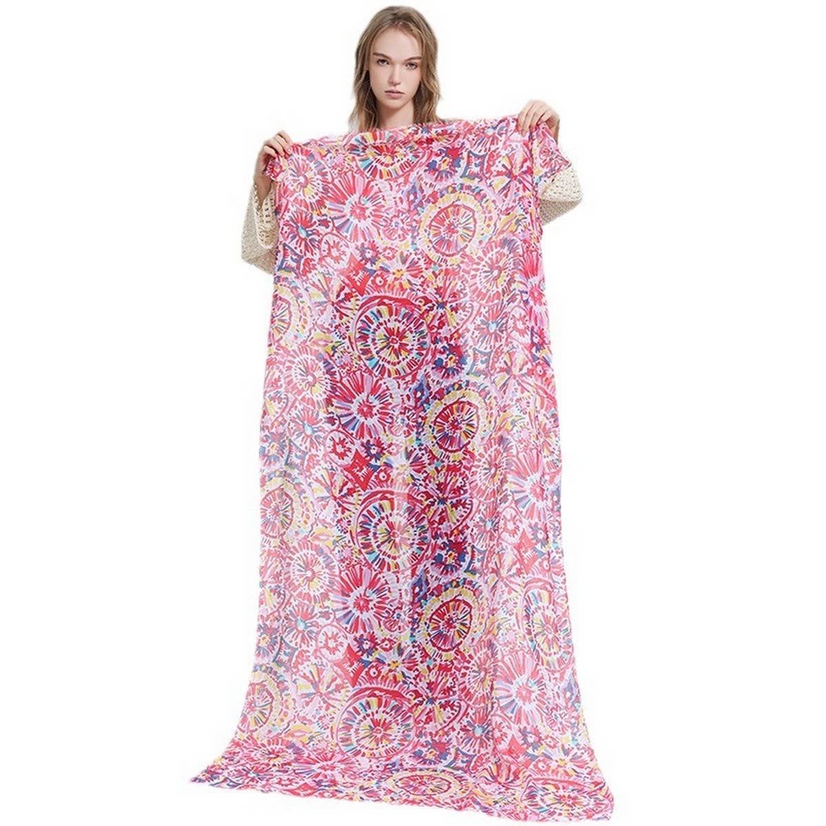 Classic Print Color Block Scarf Shawl_Cwasc0678