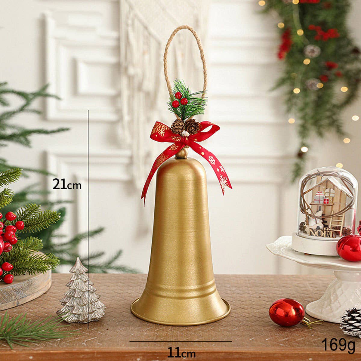 METAL IRON CHRISTMAS BELL HANGING DOOR WALL DECOR_CWMM9782