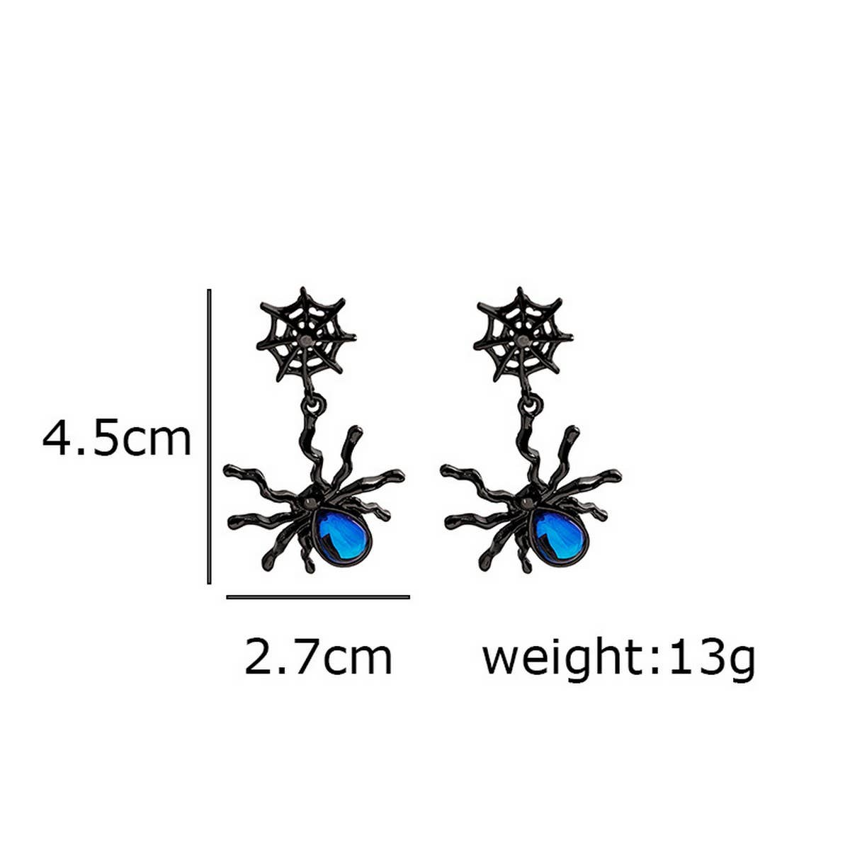 SWEET AND COOL DARK SPIDER PERSONALITY EARRINGS_CWAJE1855