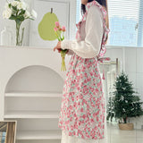 PURE COTTON RUFFLED FLORAL HANDMADE APRON_CWMM5805