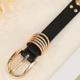 PUNK STYLE HEAVY METAL BELT WITH GOLD RIVETS_CWMM3927